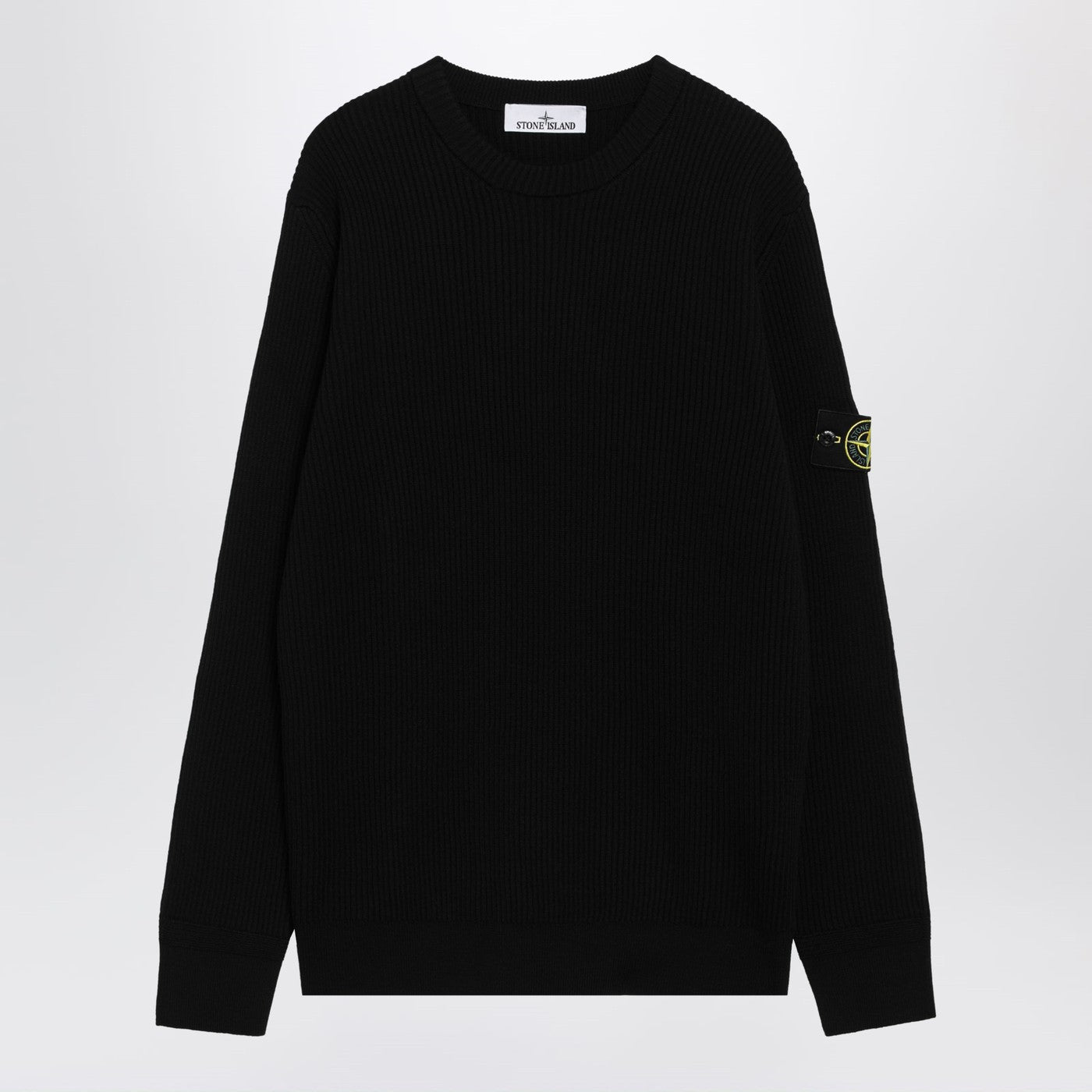 Stone Island Black Wool Sweater Men STONE ISLAND