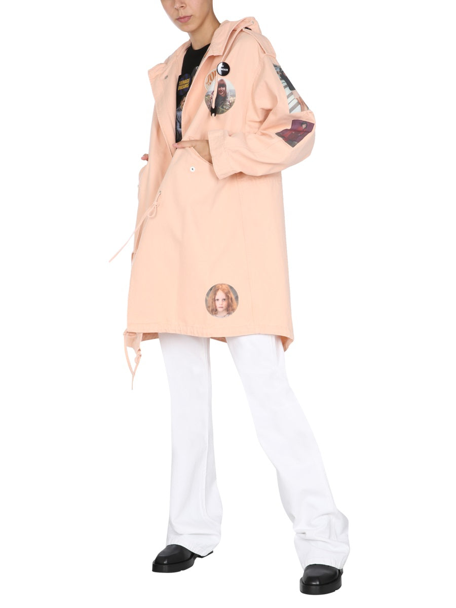 Raf Simons Women Parka With Logo Patch