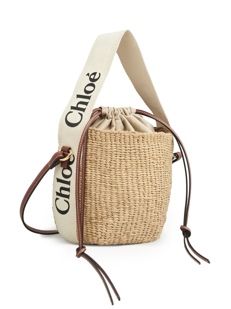 Chloe` Women Woody Small Basket Bag In Natural Fibers CHLOE
