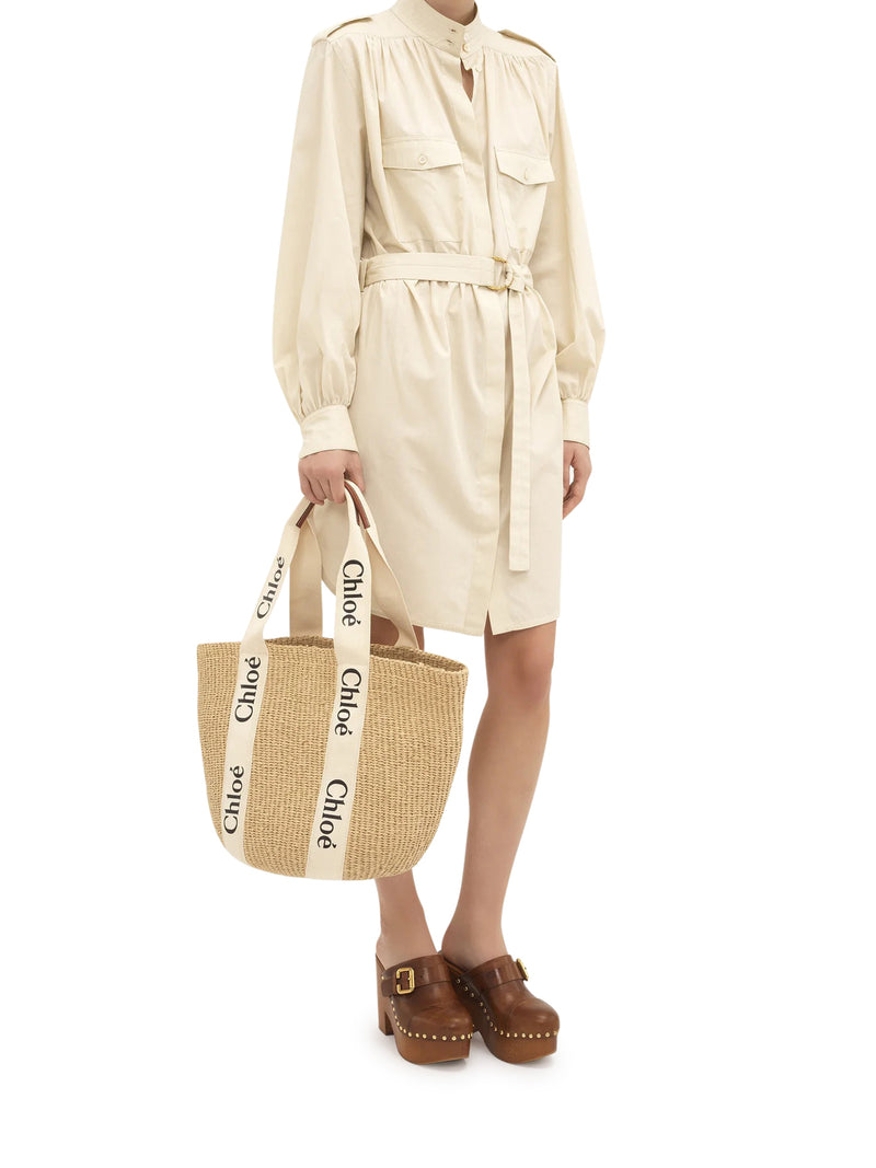 Chloe` Women Woody Large Basket Bag In Natural Fibers CHLOE