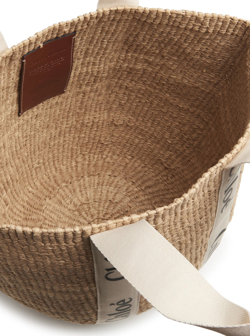Chloe` Women Woody Large Basket Bag In Natural Fibers CHLOE