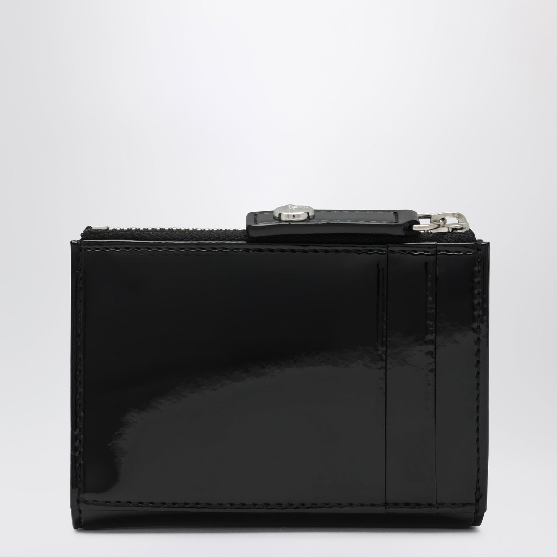 Vivienne Westwood Black Slim Flap Card Holder With Crystal-Embellished Orb Bas Relief Women VIVIENNE WESTWOOD