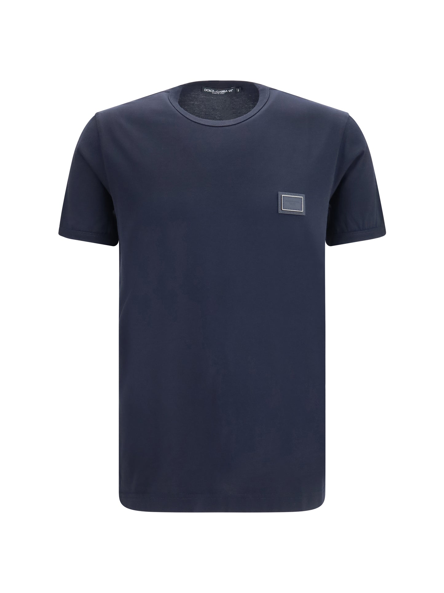 Dolce & Gabbana Men Cotton T-Shirt With Logo Plaque