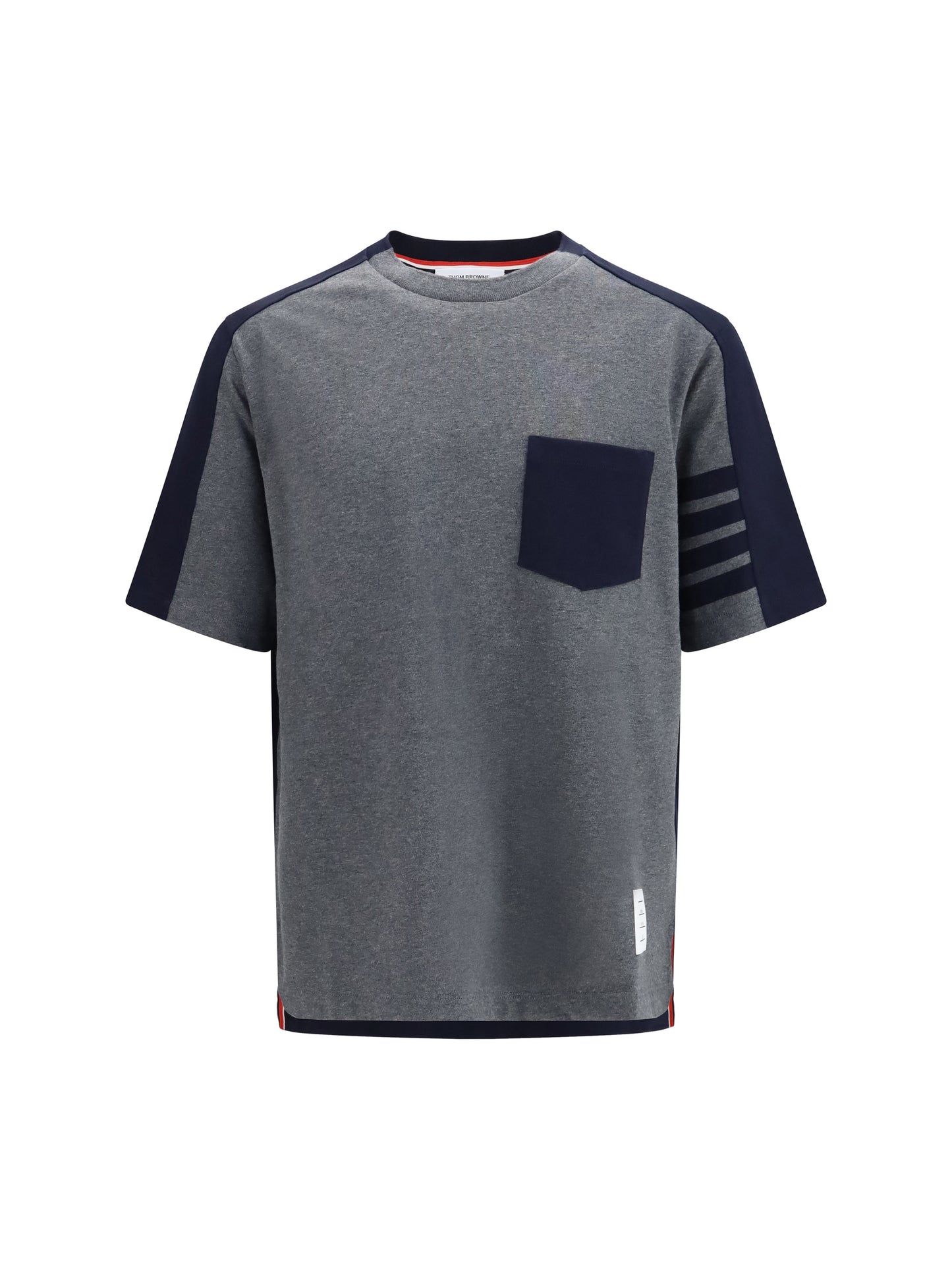 Thom Browne Men Colorblock T-Shirt With 4-Bar Detail THOM BROWNE