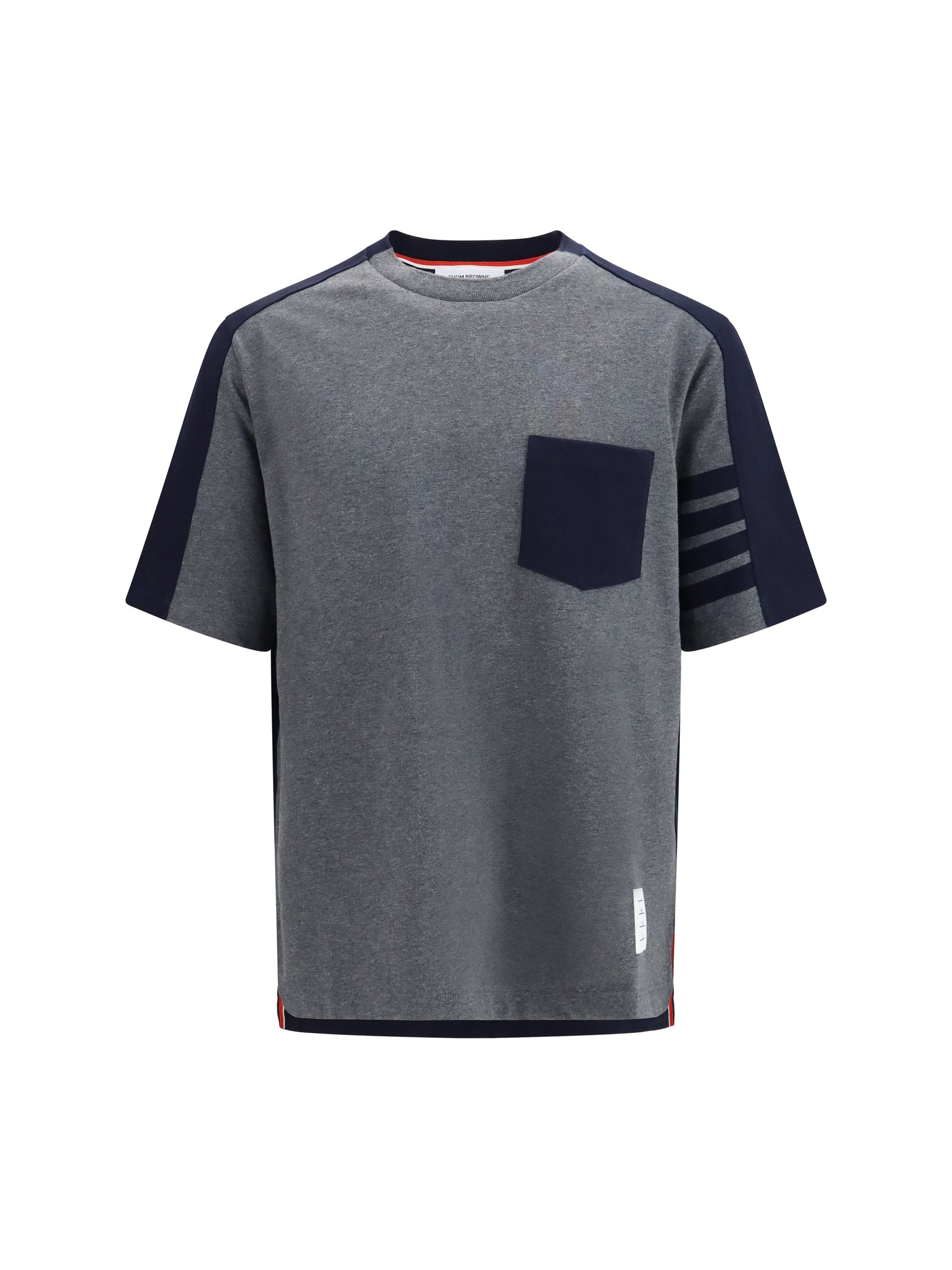 Thom Browne Men Colorblock T-Shirt With 4-Bar Detail THOM BROWNE