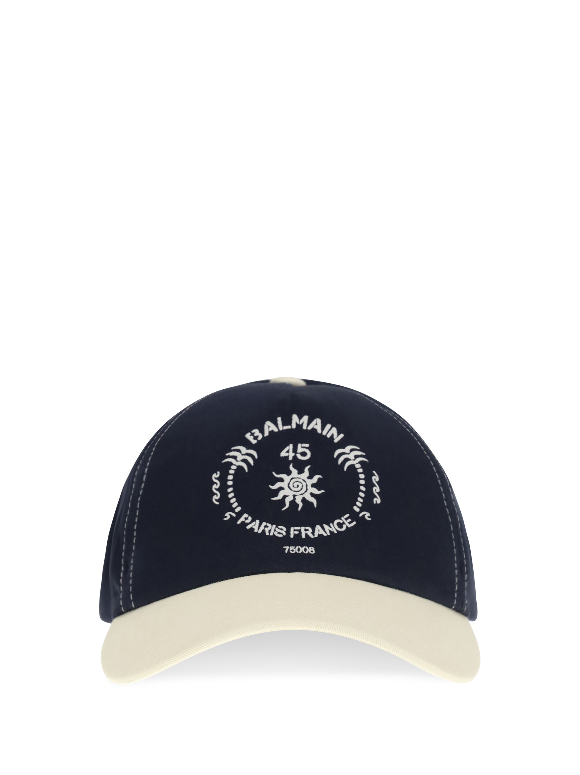 Balmain Men Bicolor Baseball Cap With Logo BALMAIN