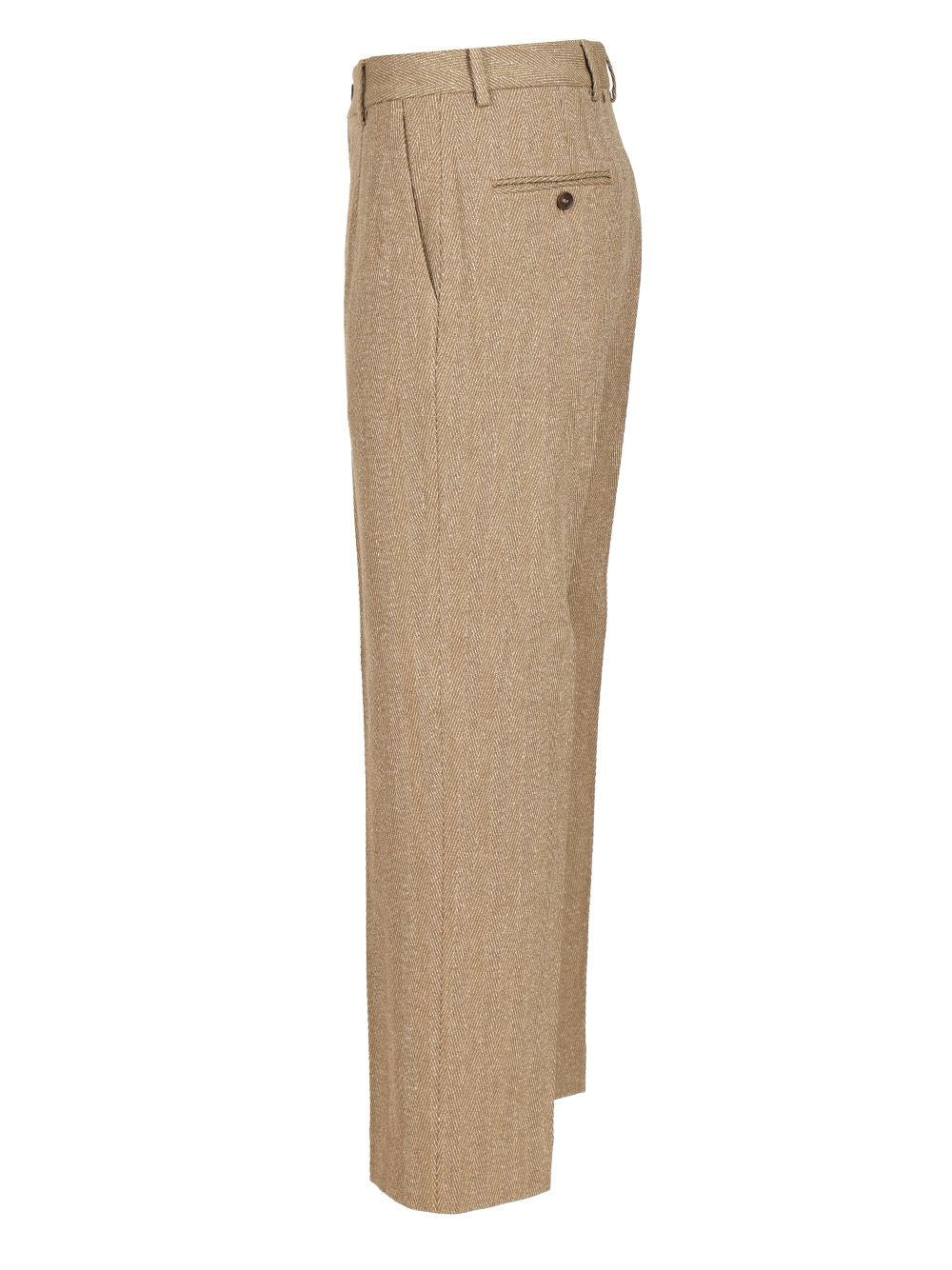 Golden Goose Men Tailored Trousers In Chevron Linen Blend GOLDEN GOOSE