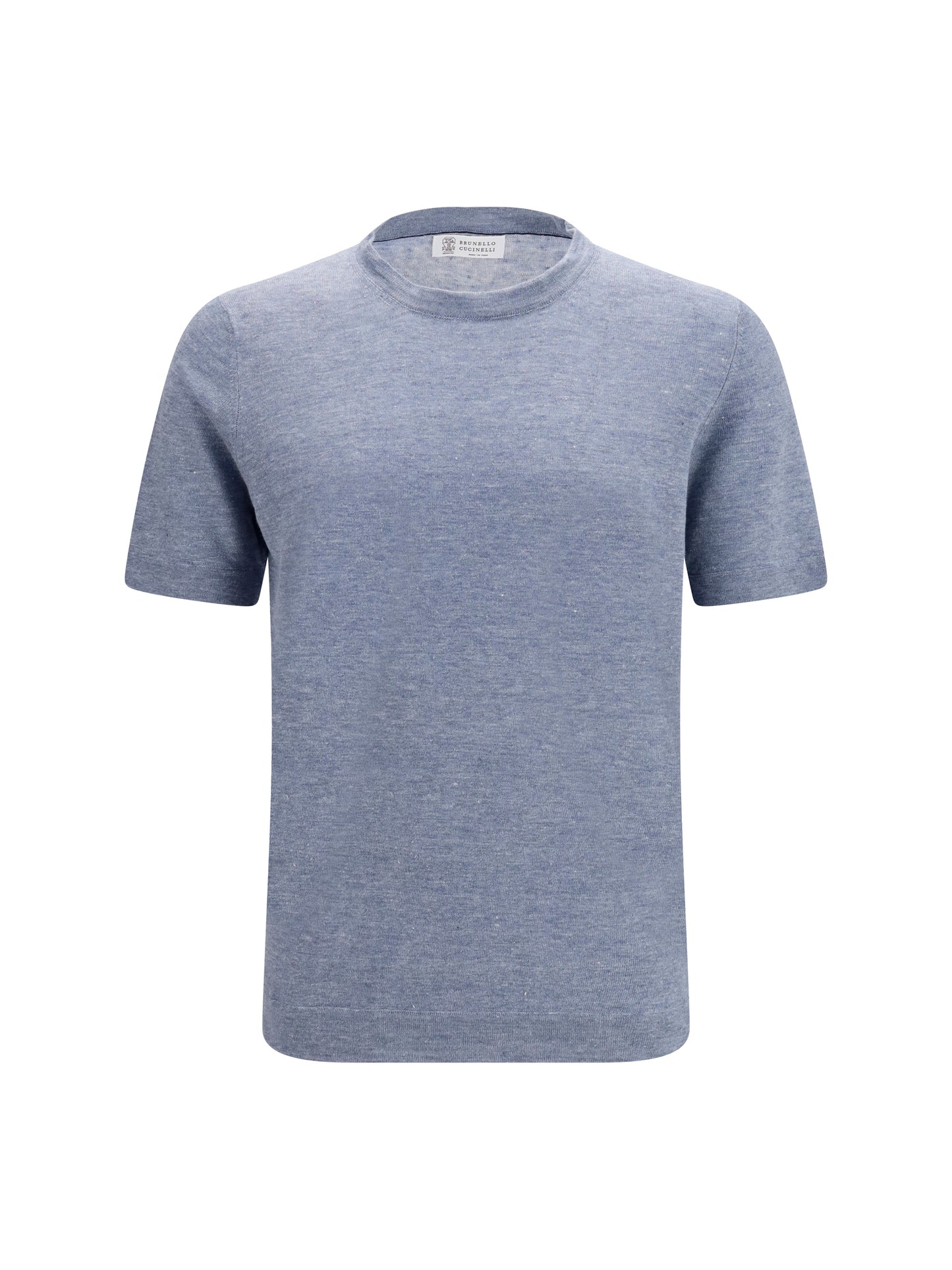 Brunello Cucinelli Men Linen And Cotton Crewneck T-Shirt BRUNELLO CUCINELLI