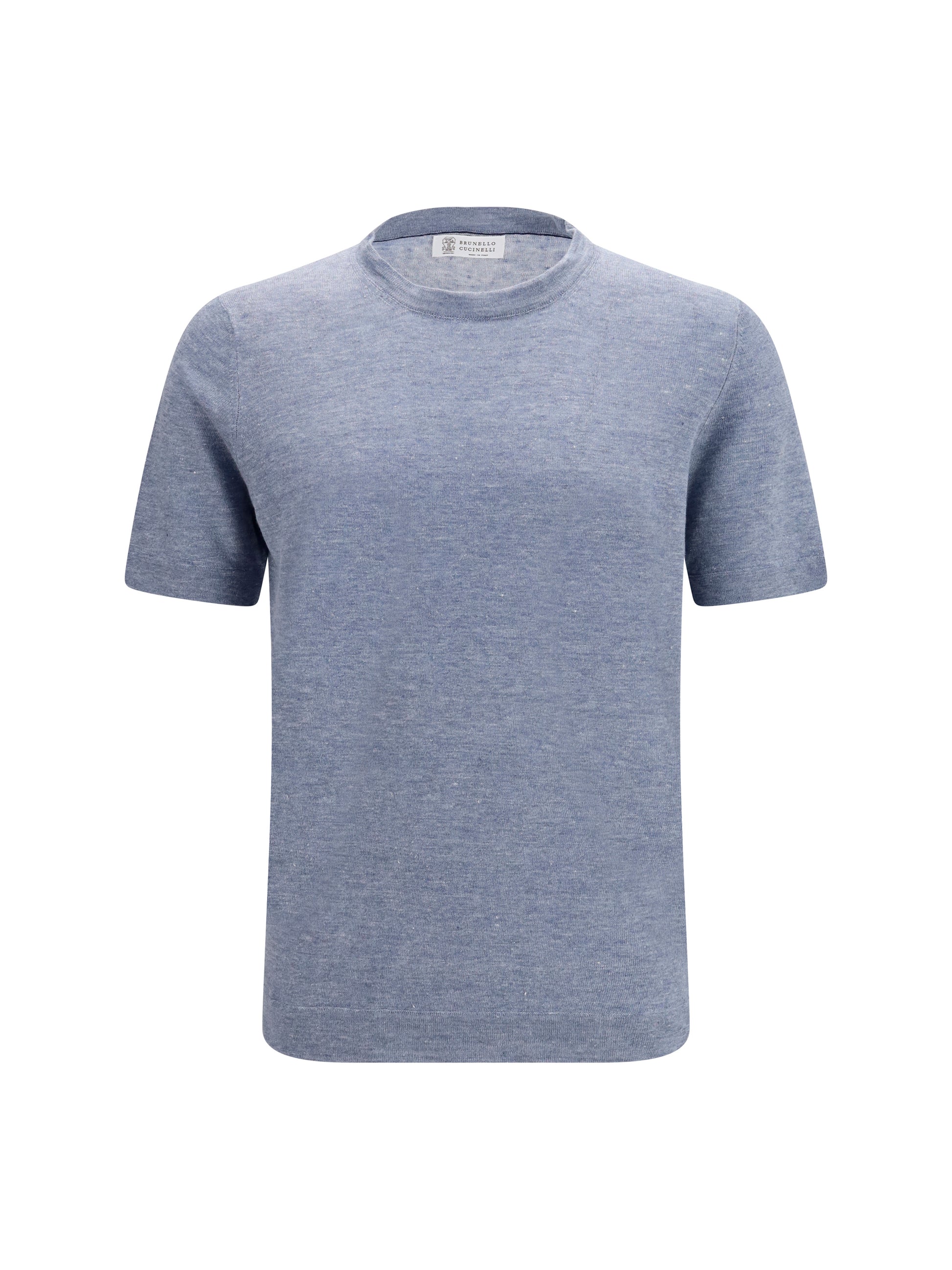 Brunello Cucinelli Men Linen And Cotton Crewneck T-Shirt BRUNELLO CUCINELLI