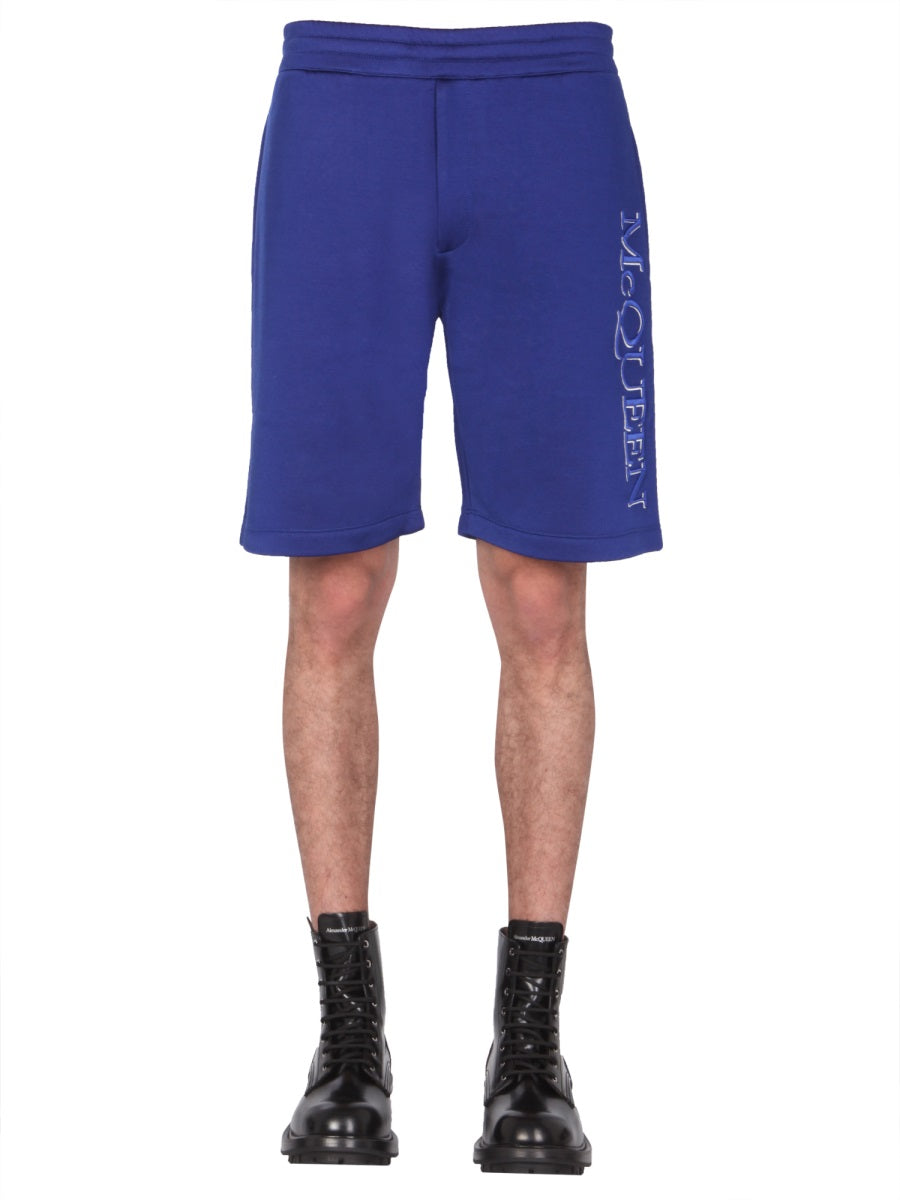 Alexander Mcqueen Men Shorts With Embroidered Logo ALEXANDER MCQUEEN