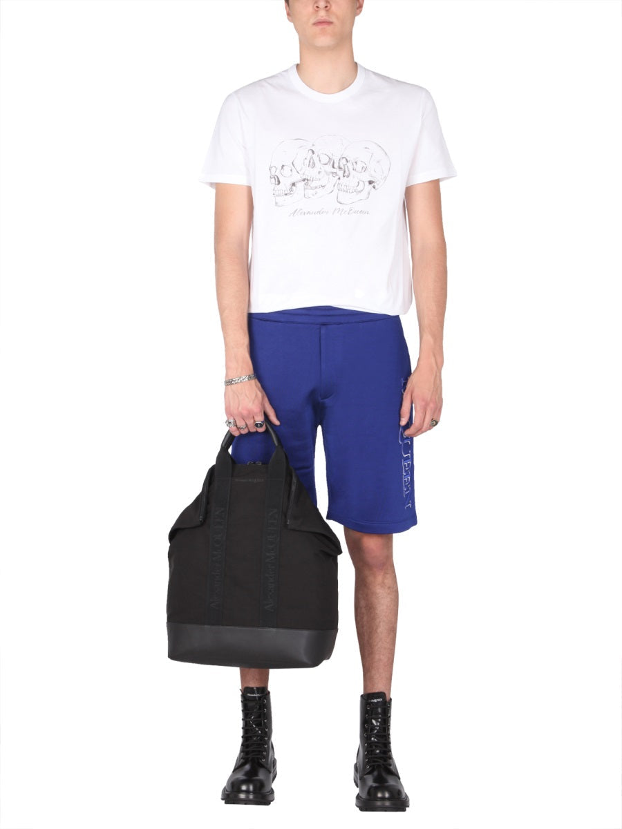 Alexander Mcqueen Men Shorts With Embroidered Logo ALEXANDER MCQUEEN
