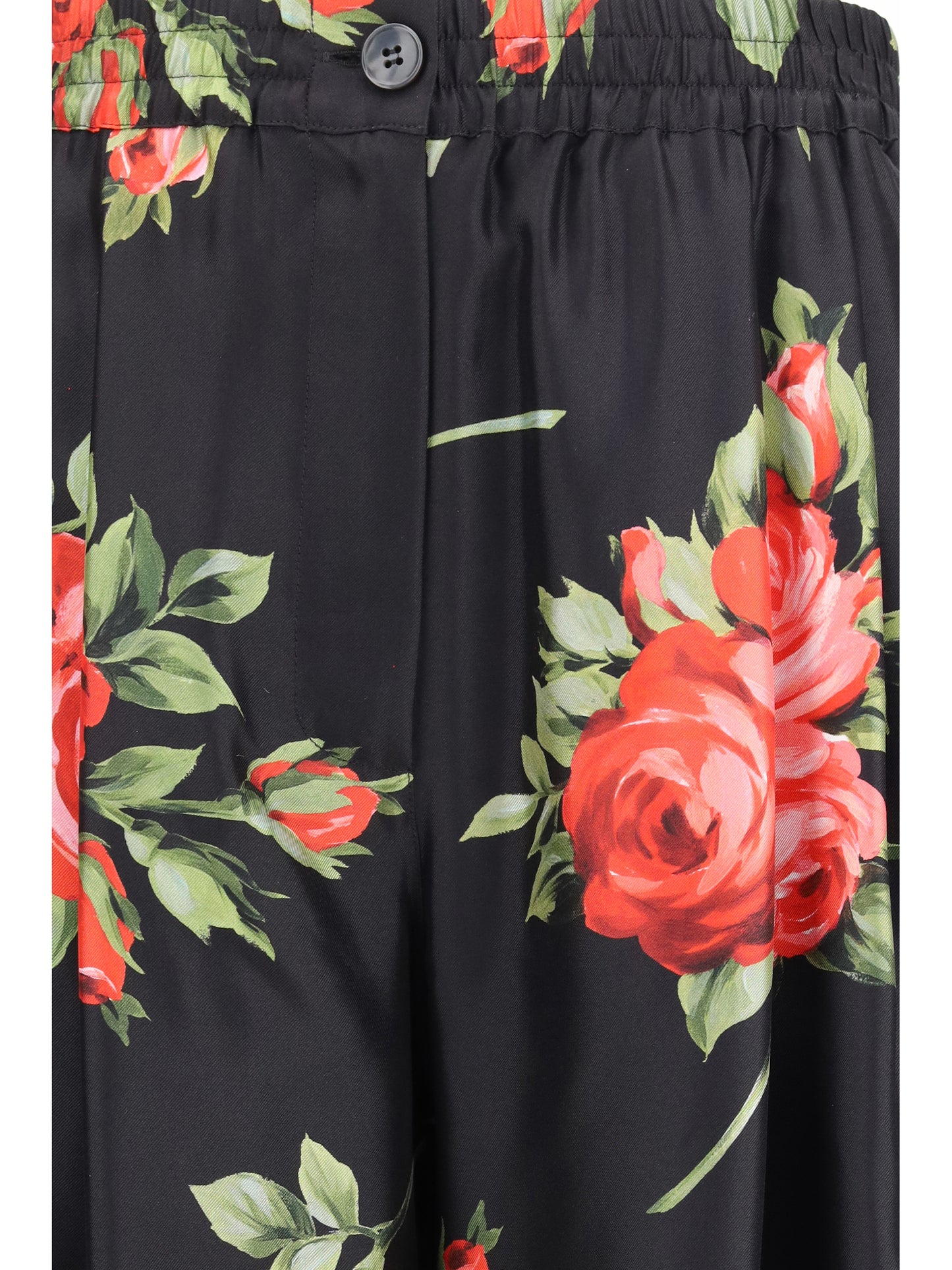 Dolce & Gabbana Women Wide-Leg Pants With A Rose Bouquet Print DOLCE & GABBANA