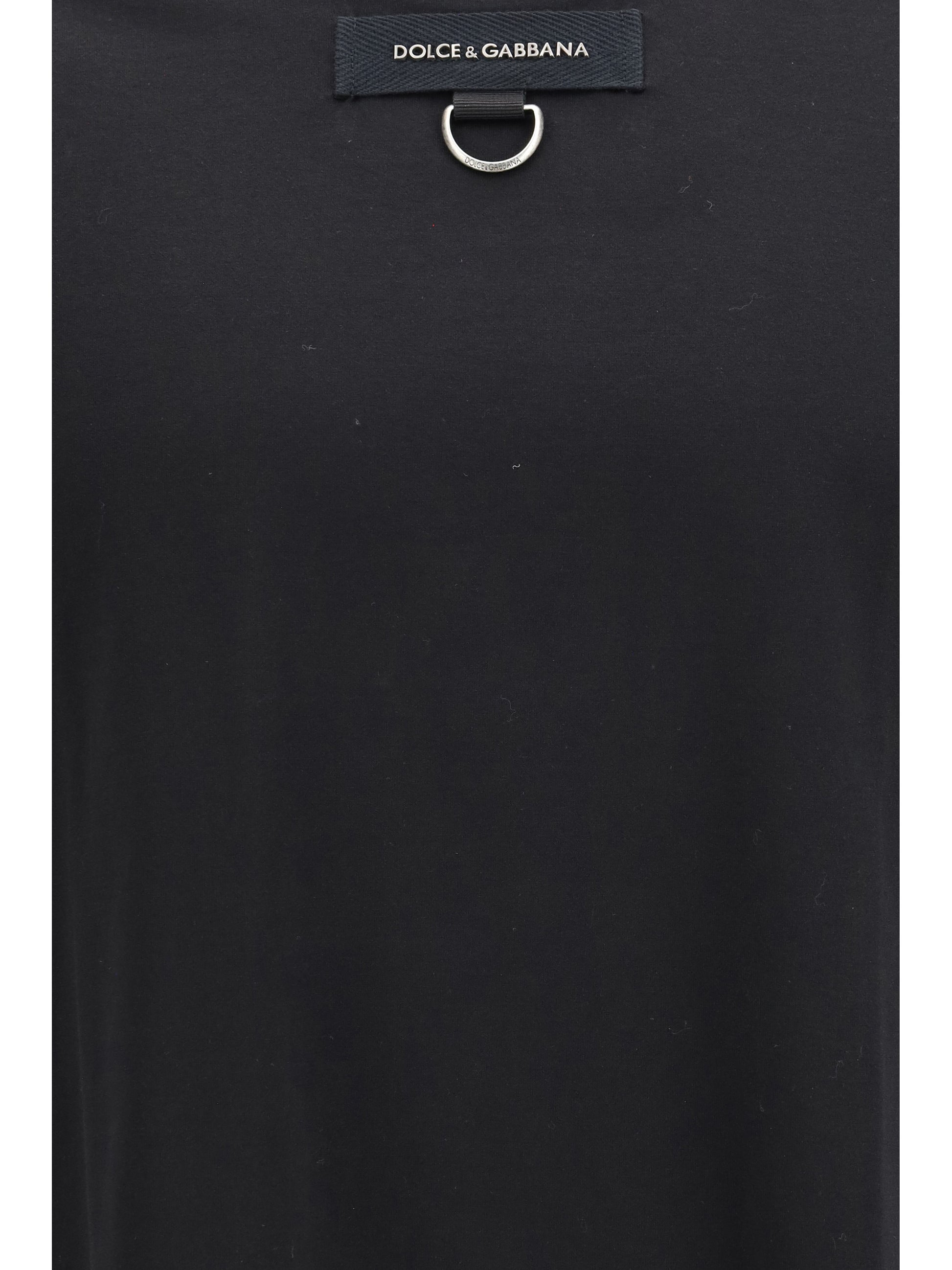 Dolce & Gabbana Men Round Neck Short Sleeve T-Shirt With D-Ring Detail DOLCE & GABBANA