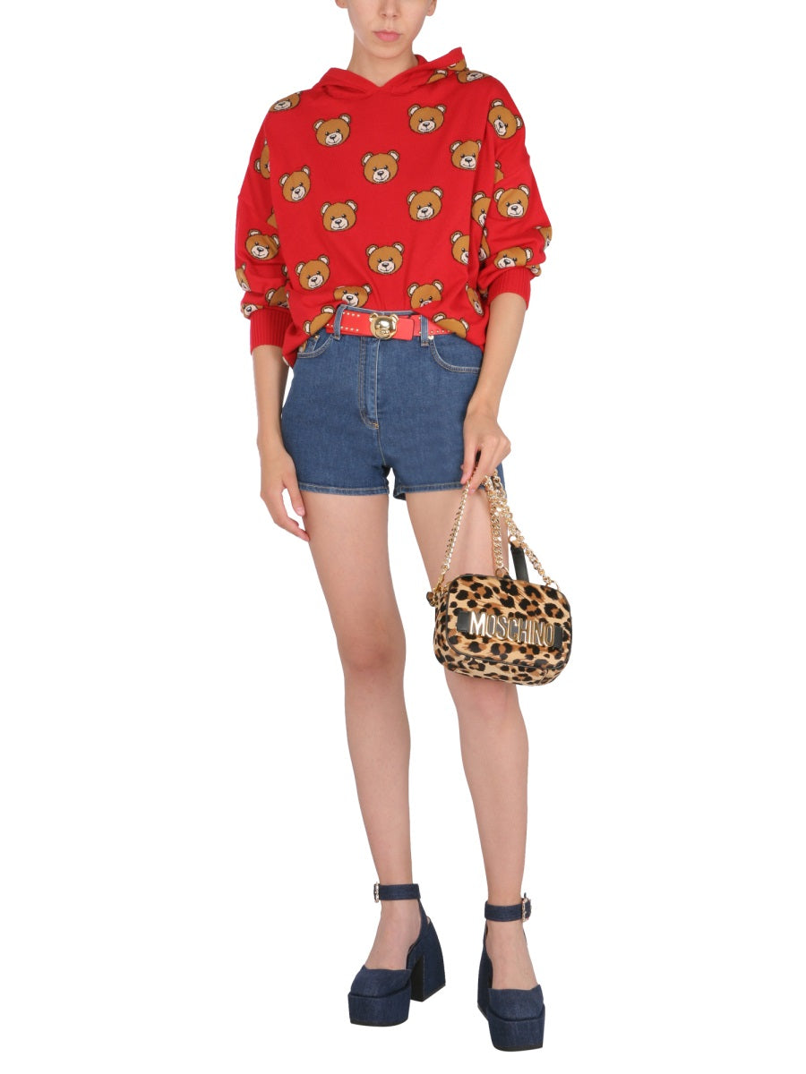 Moschino Women Bermuda With Embroidered Teddy MOSCHINO