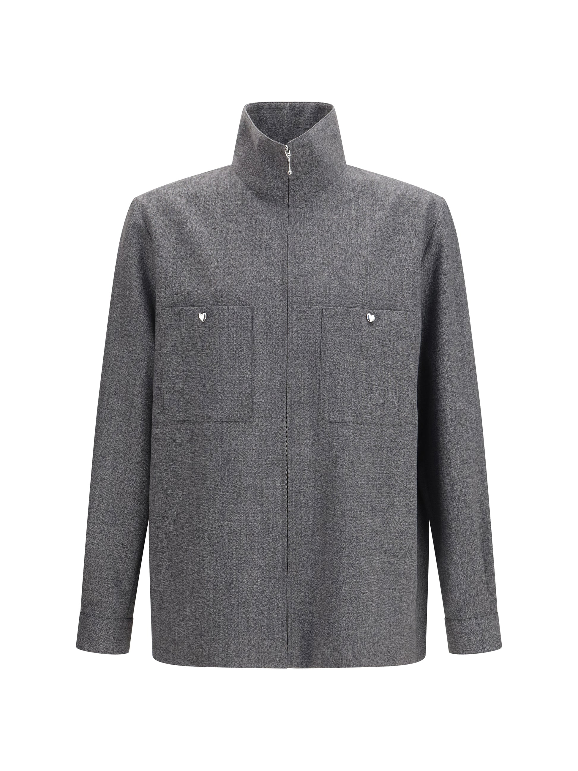 Valentino Men Mouliné Wool Shirt Jacket VALENTINO