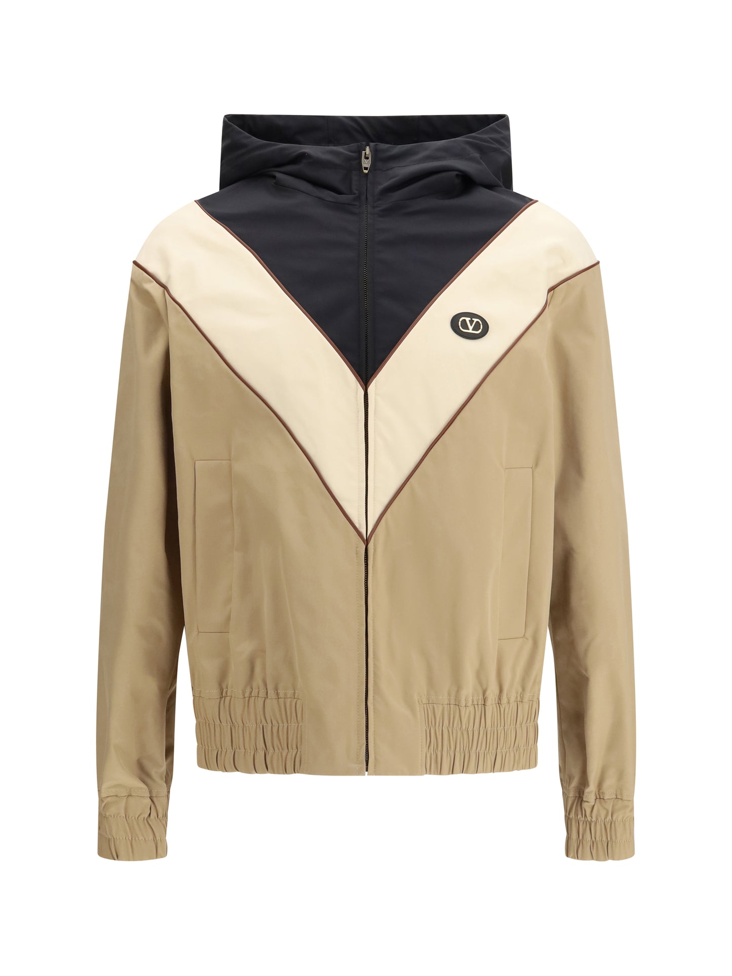 Valentino Men Nylon Hooded Windbreaker Jacket