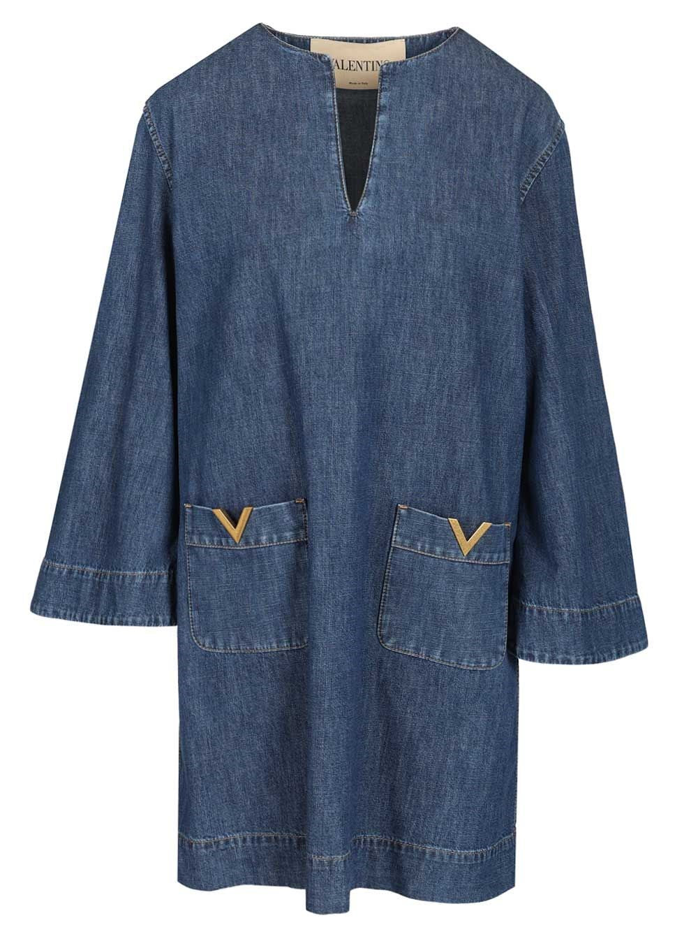Valentino Garavani Women Chambray Denim Dress VALENTINO GARAVANI