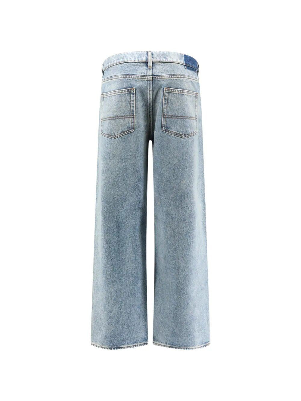 Golden Goose Men Boyfriend Jeans In Stone Washed Light Blue Denim GOLDEN GOOSE
