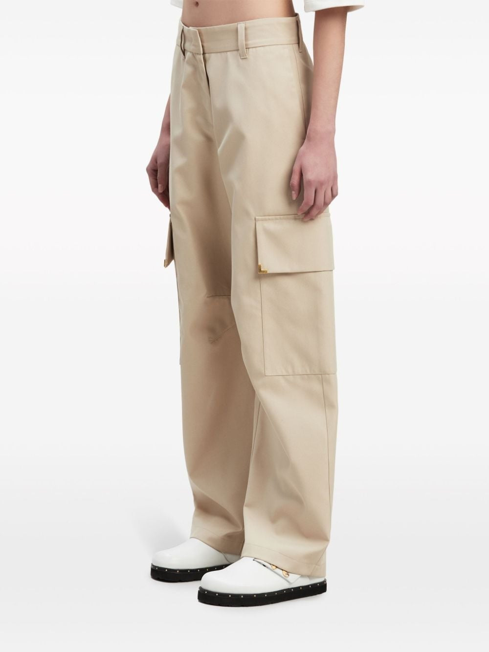 Palm Angels Women Beige Carrot Cargo Pants PALM ANGELS