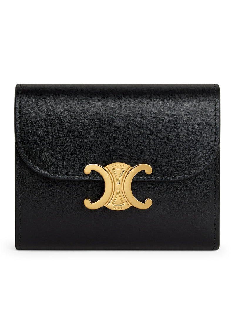 Celine Women Small Triomphe Wallet In Glossy Calfskin CELINE
