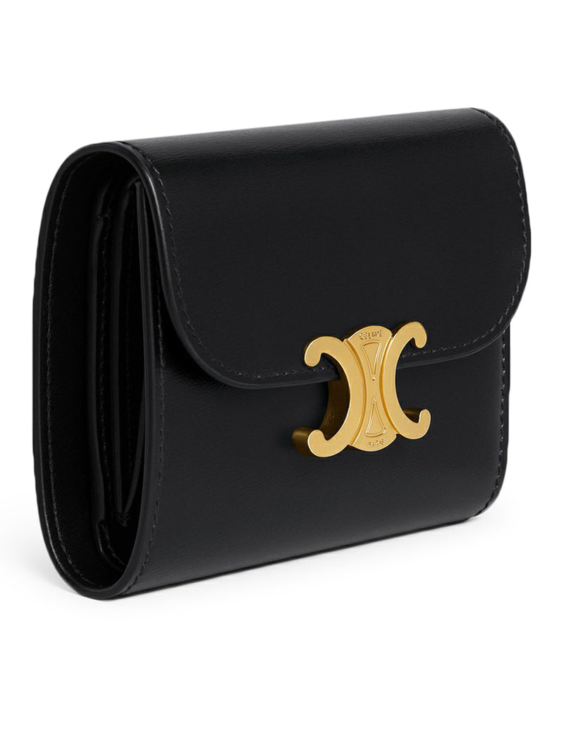Celine Women Small Triomphe Wallet In Glossy Calfskin CELINE