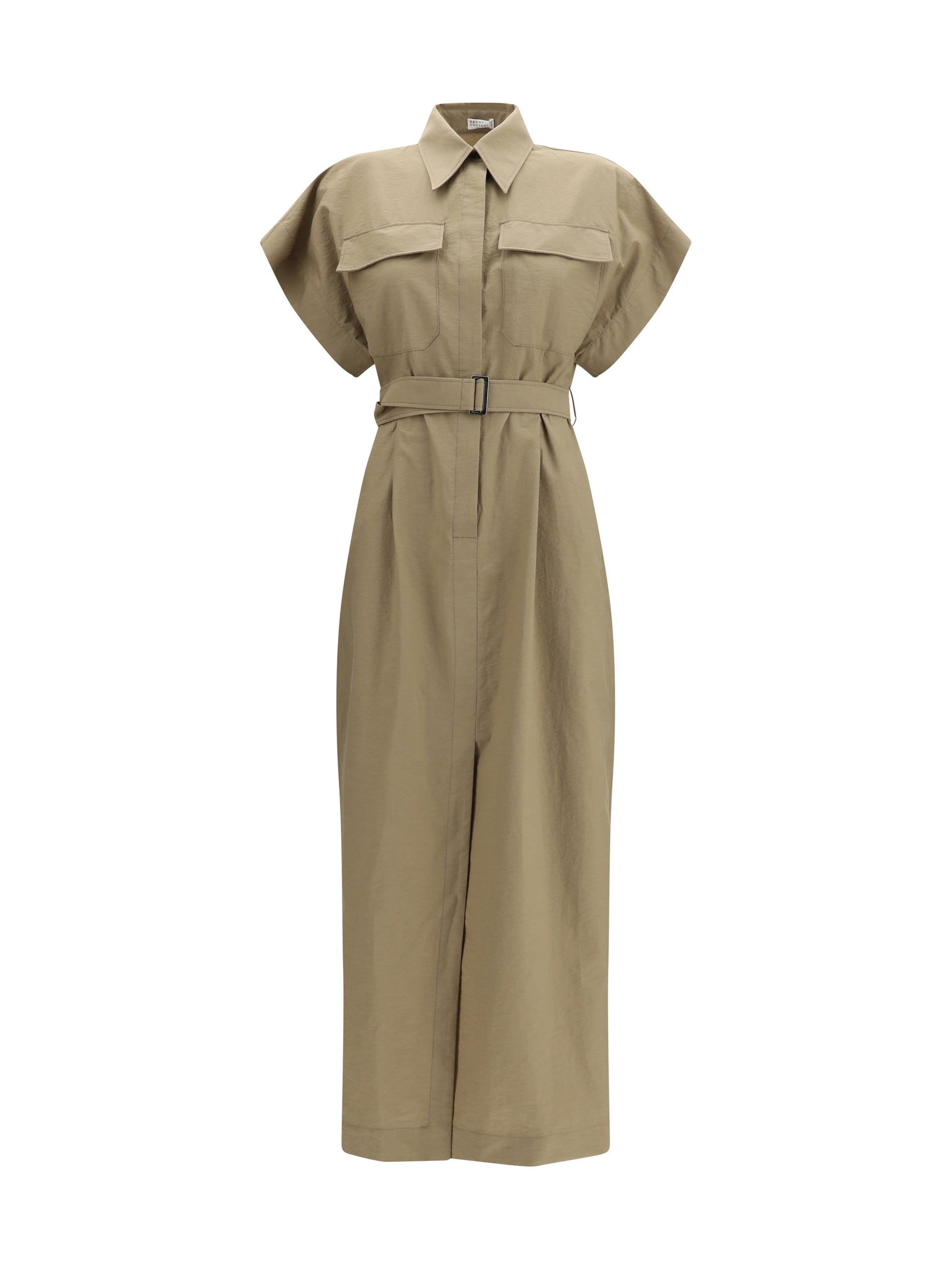 Brunello Cucinelli Women Pocket Belted Midi Dress BRUNELLO CUCINELLI