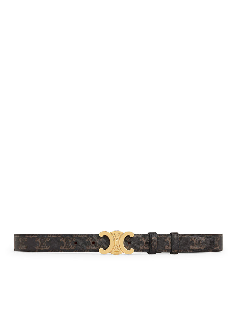 Celine Women Medium Triomphe Belt In Triomphe Leather Canvas CELINE
