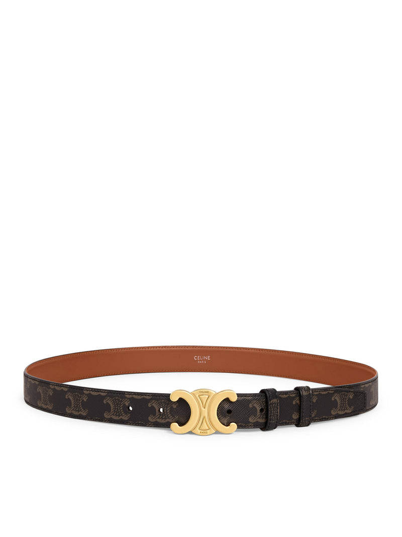 Celine Women Medium Triomphe Belt In Triomphe Leather Canvas CELINE