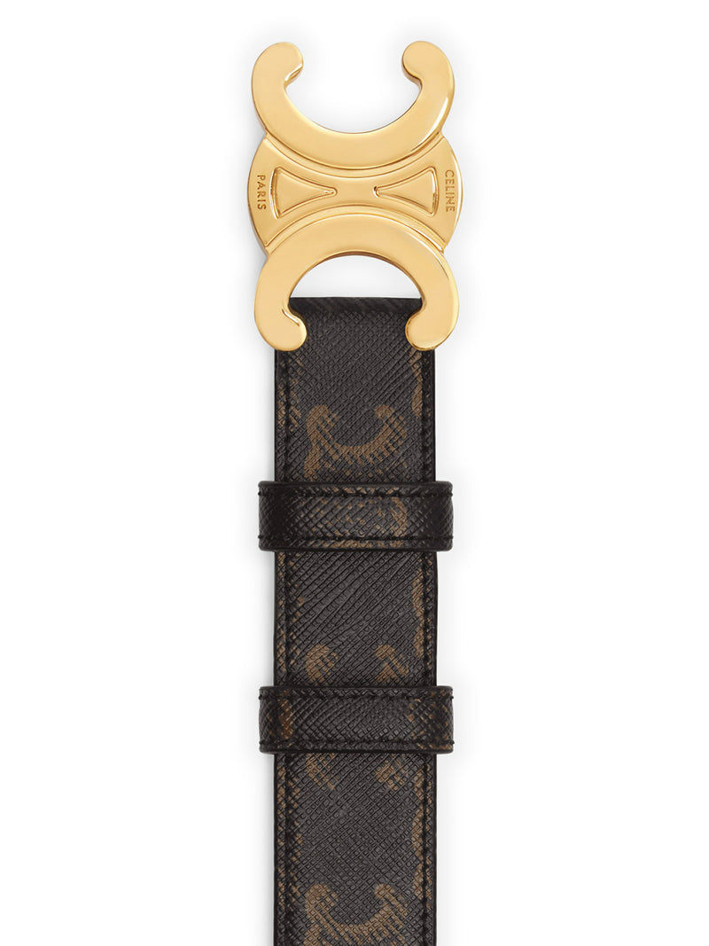 Celine Women Medium Triomphe Belt In Triomphe Leather Canvas CELINE