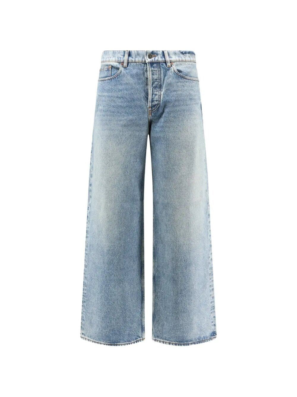 Golden Goose Men Boyfriend Jeans In Stone Washed Light Blue Denim GOLDEN GOOSE