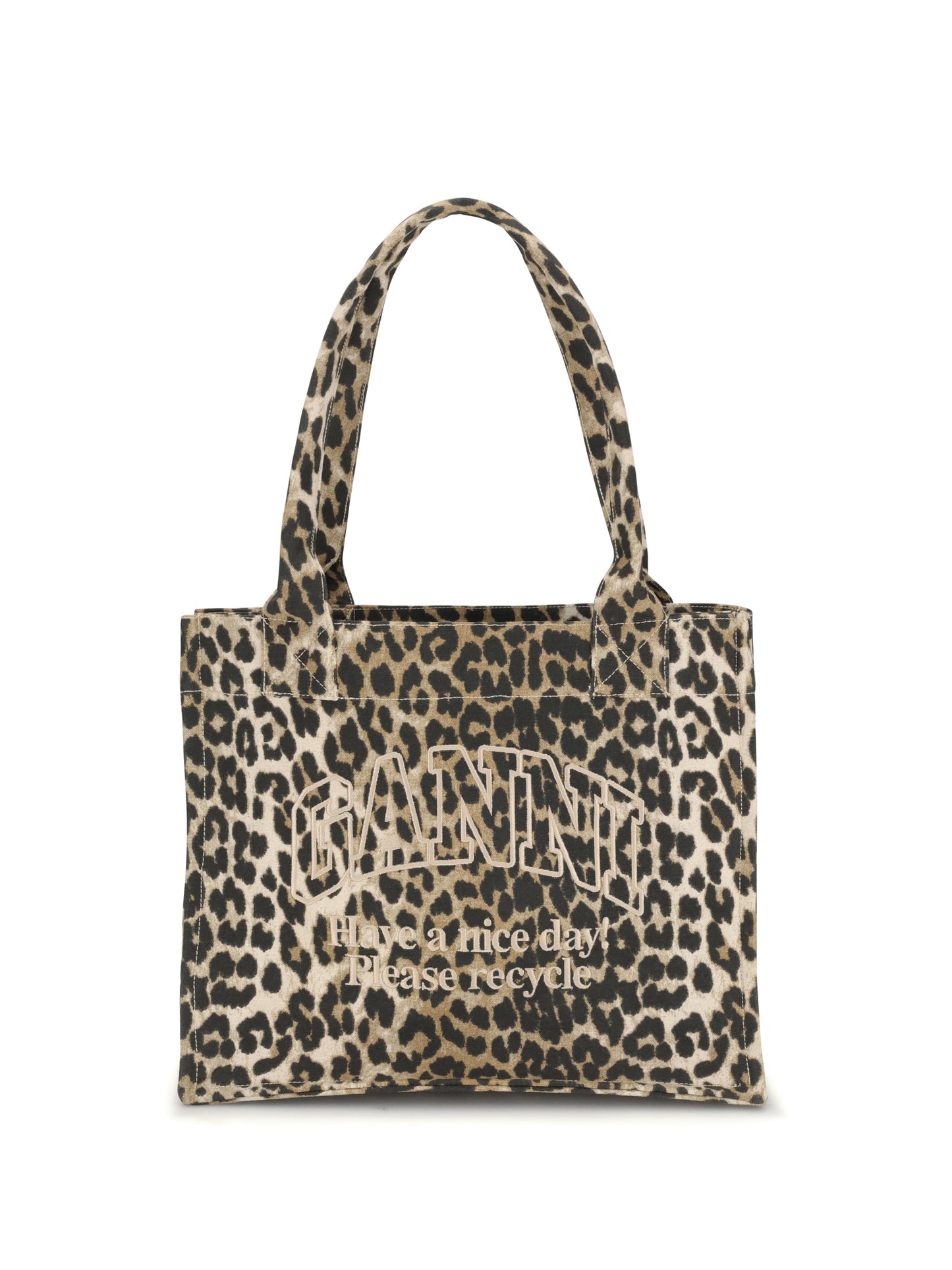 Ganni Women Leopard Print Tote Bag GANNI