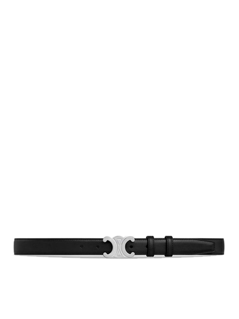 Celine Men Medium Triomphe Belt In Taurillon Schwarz Leather CELINE