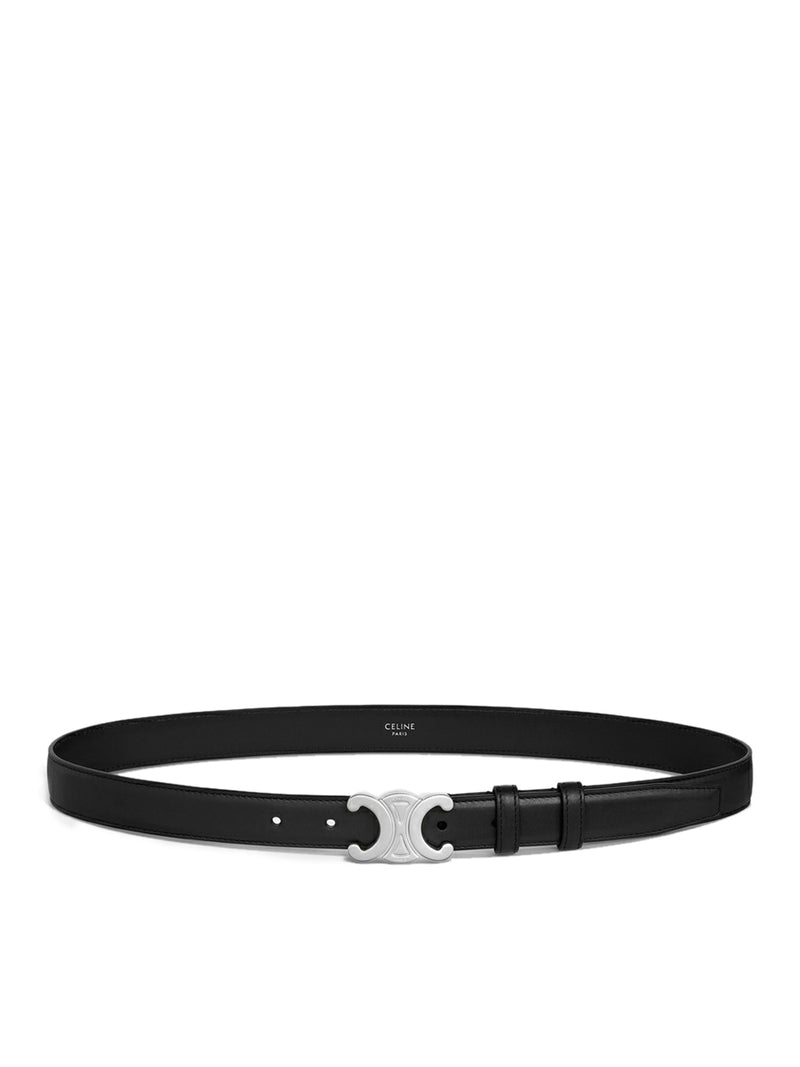 Celine Men Medium Triomphe Belt In Taurillon Schwarz Leather CELINE
