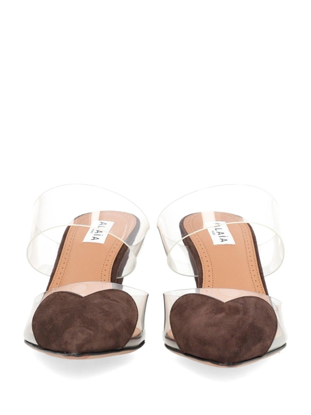Alaïa Women “Le Cœur” Suede Mules.