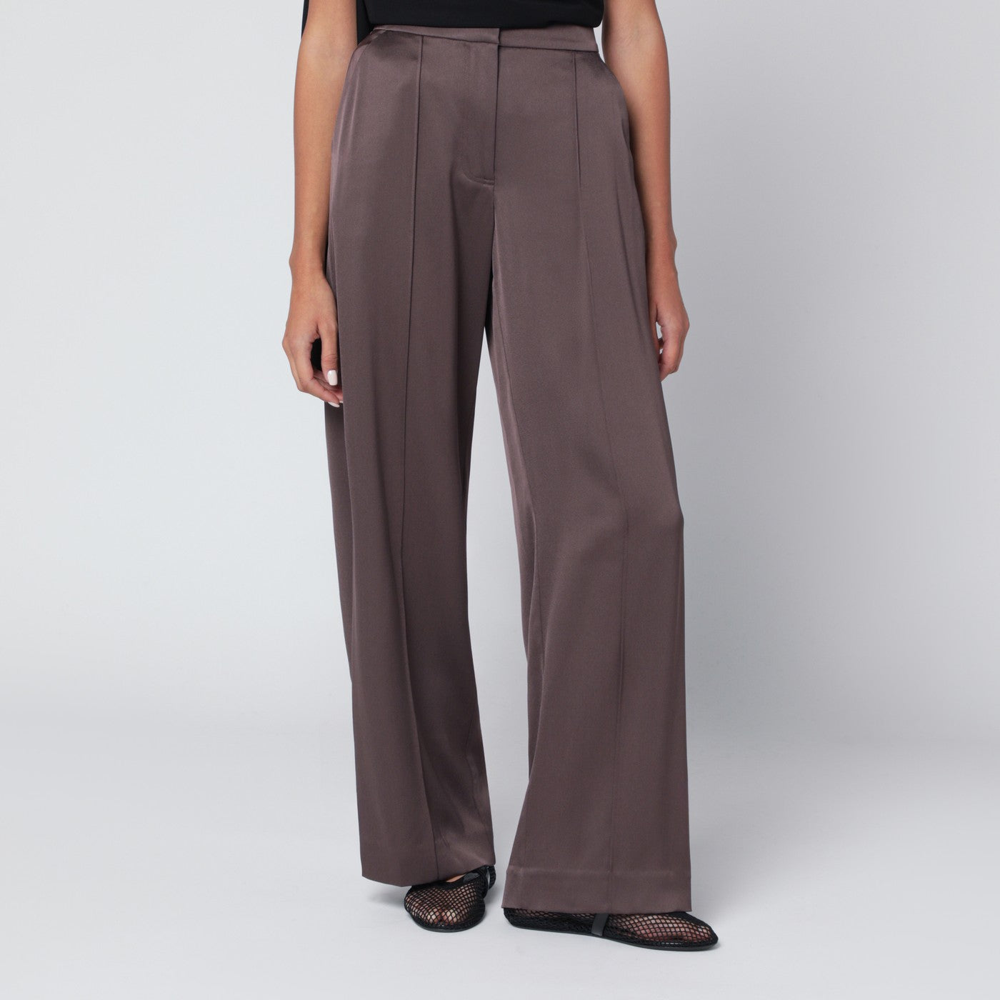 Simkhai Kyra Trousers In Chocolate Satin Women SIMKHAI