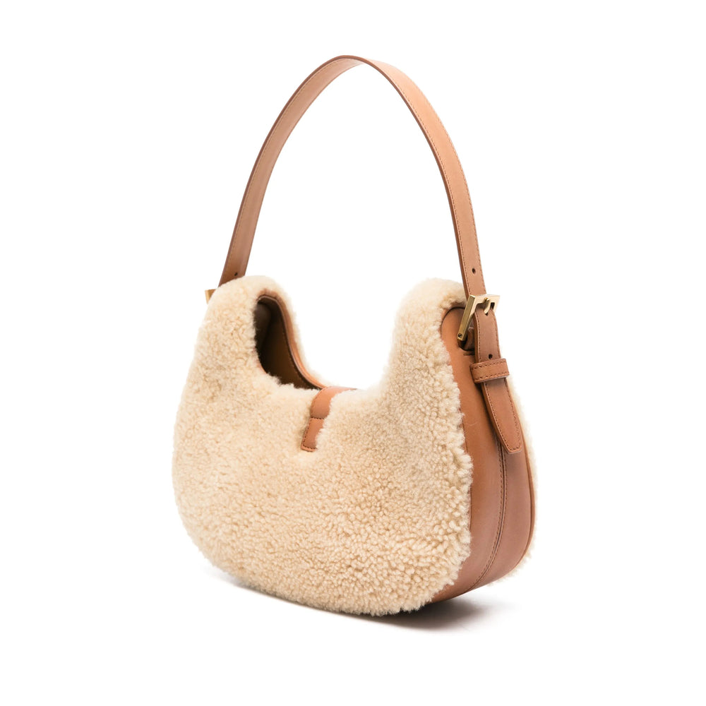 Saint Laurent Women Fermoir Shearling Hobo Bag SAINT LAURENT