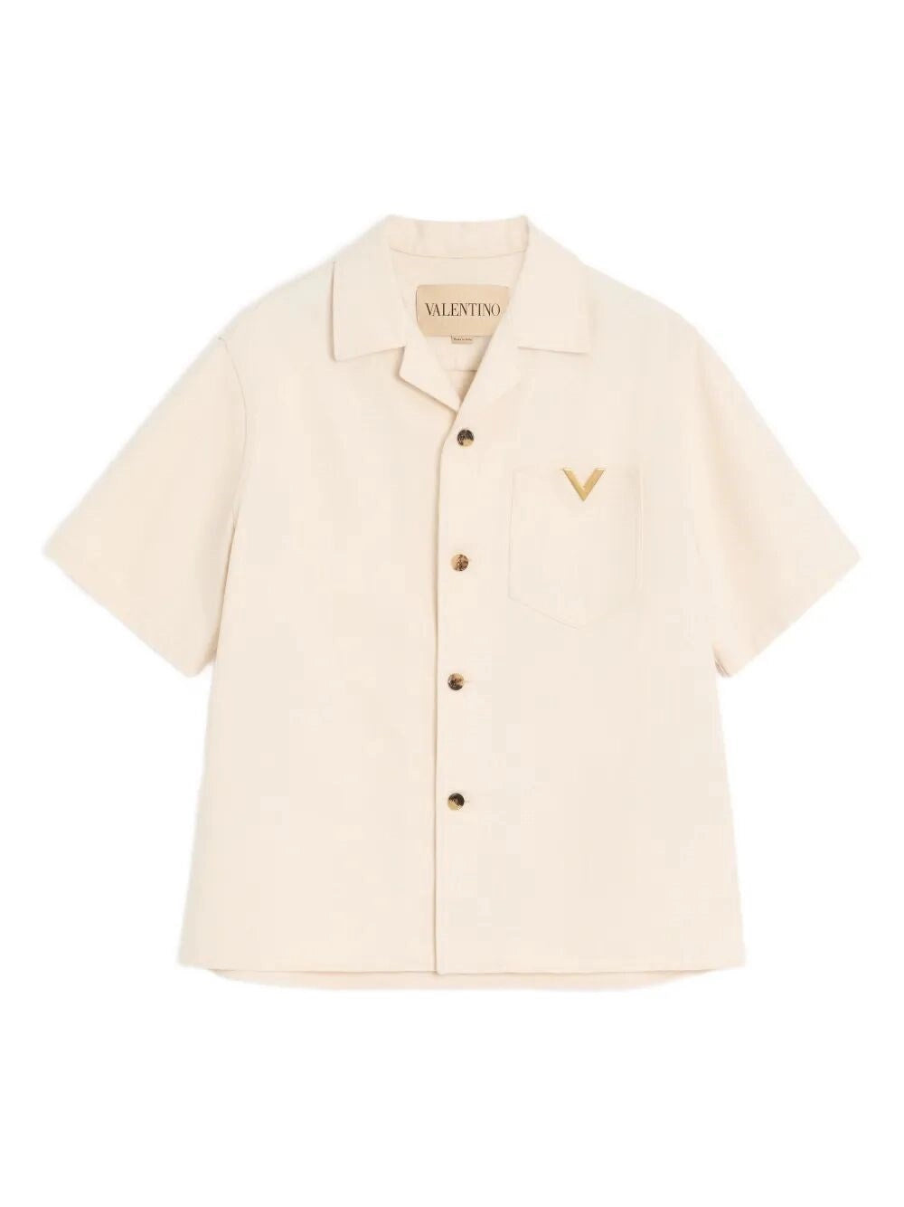 Valentino Garavani Men `Vgold` Denim Short Sleeve Shirt VALENTINO GARAVANI