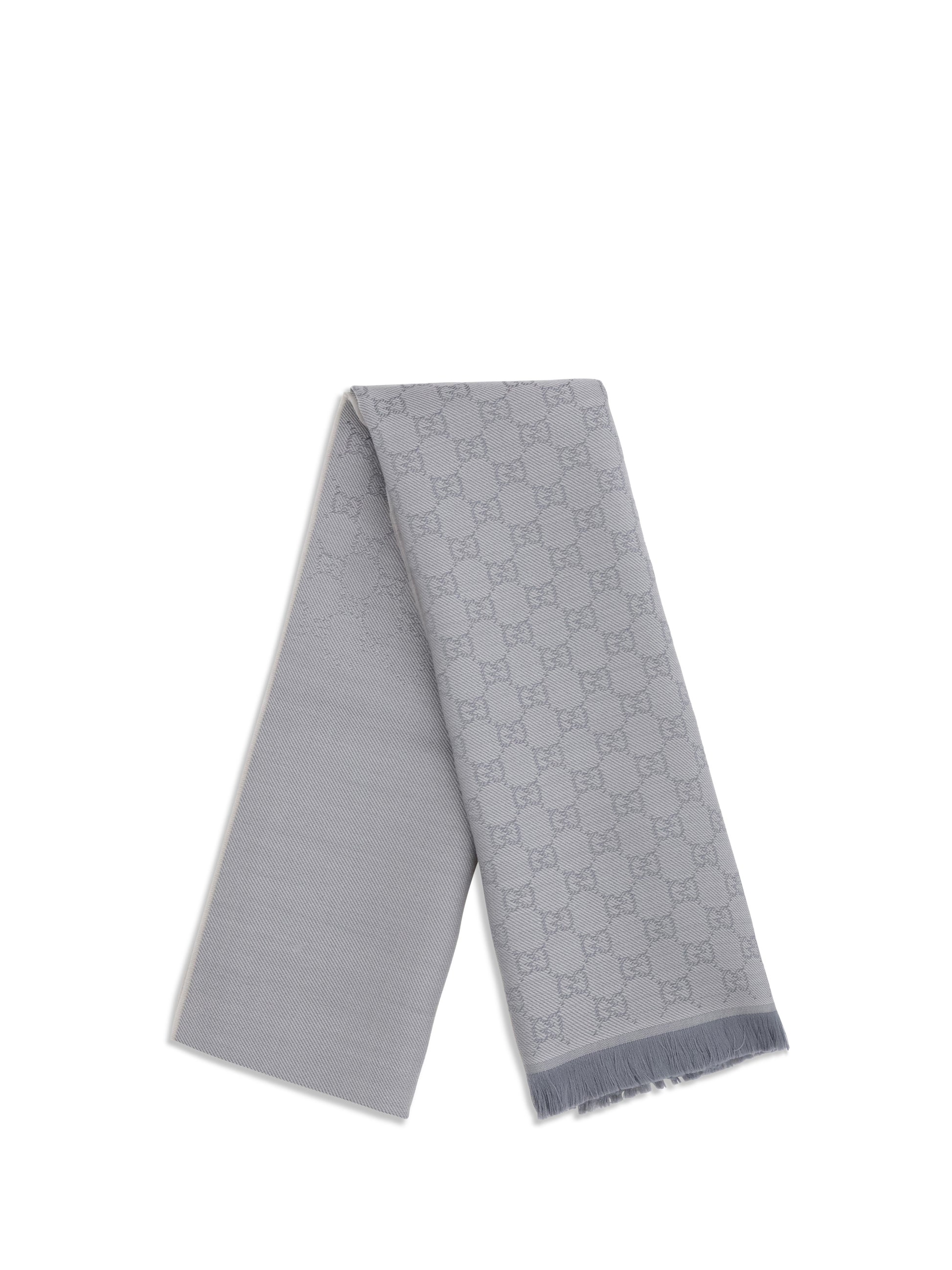 Gucci Women Gg Supreme Embroidered Wool Scarf GUCCI