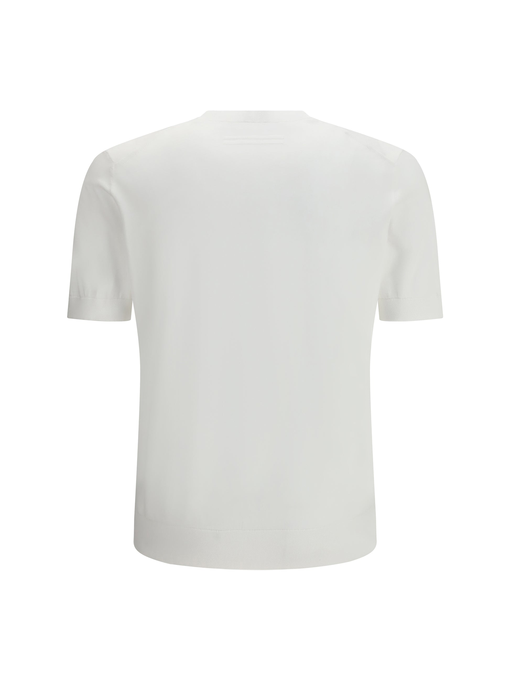 Zegna Men Crewneck Cotton Short Sleeve Knit ZEGNA