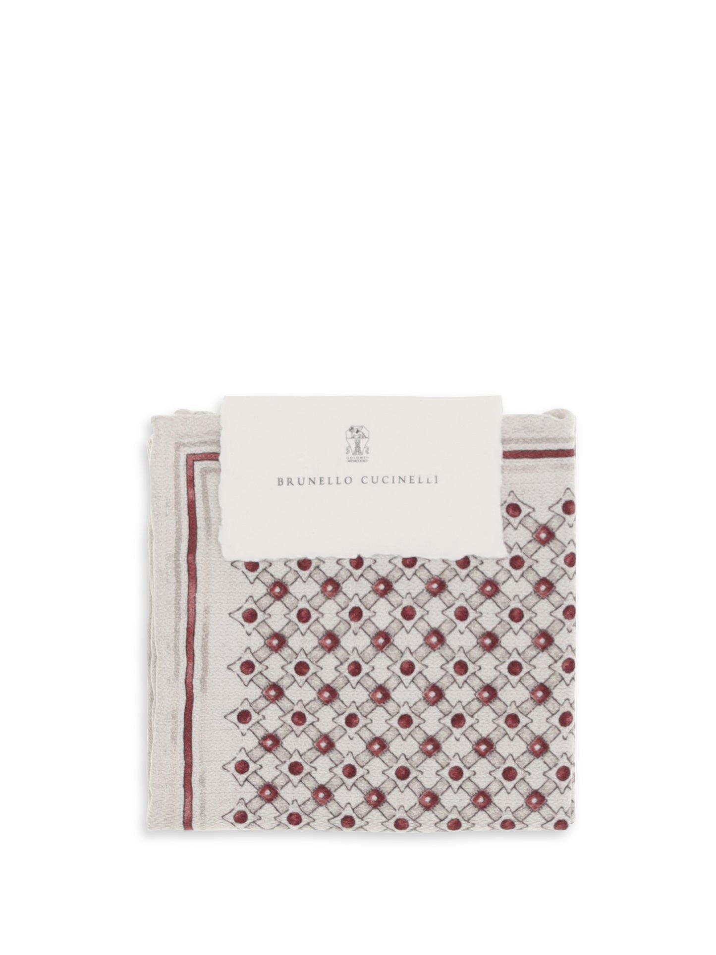 Brunello Cucinelli Men Silk Pochette With Geometric Pattern BRUNELLO CUCINELLI