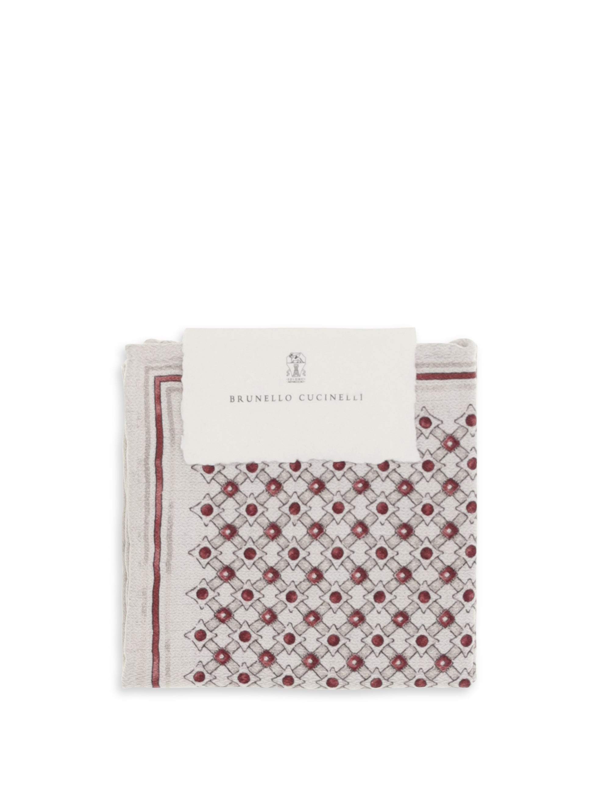 Brunello Cucinelli Men Silk Pochette With Geometric Pattern BRUNELLO CUCINELLI