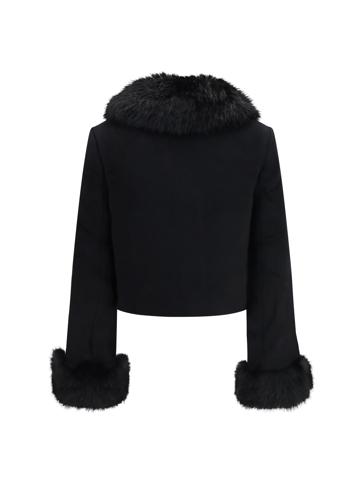 Self-Portrait Women Wool-Blend Jacket With Faux Fur Cuffs SELF-PORTRAIT