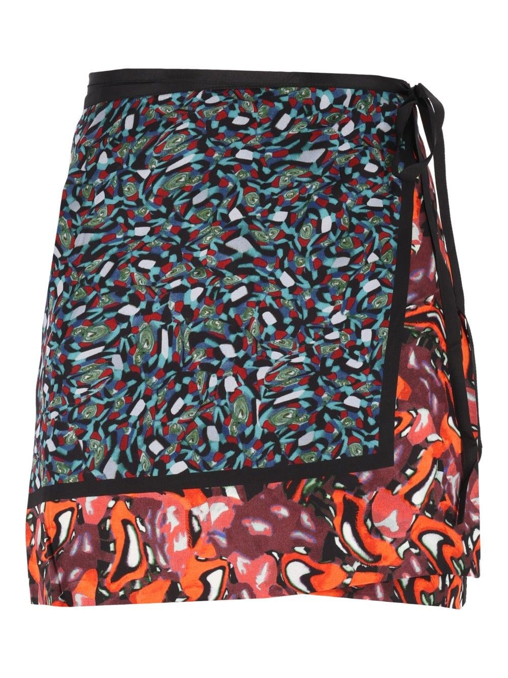 Dries Van Noten Women Gabrinas Printed Satin Wrap Mini Skirt DRIES VAN NOTEN