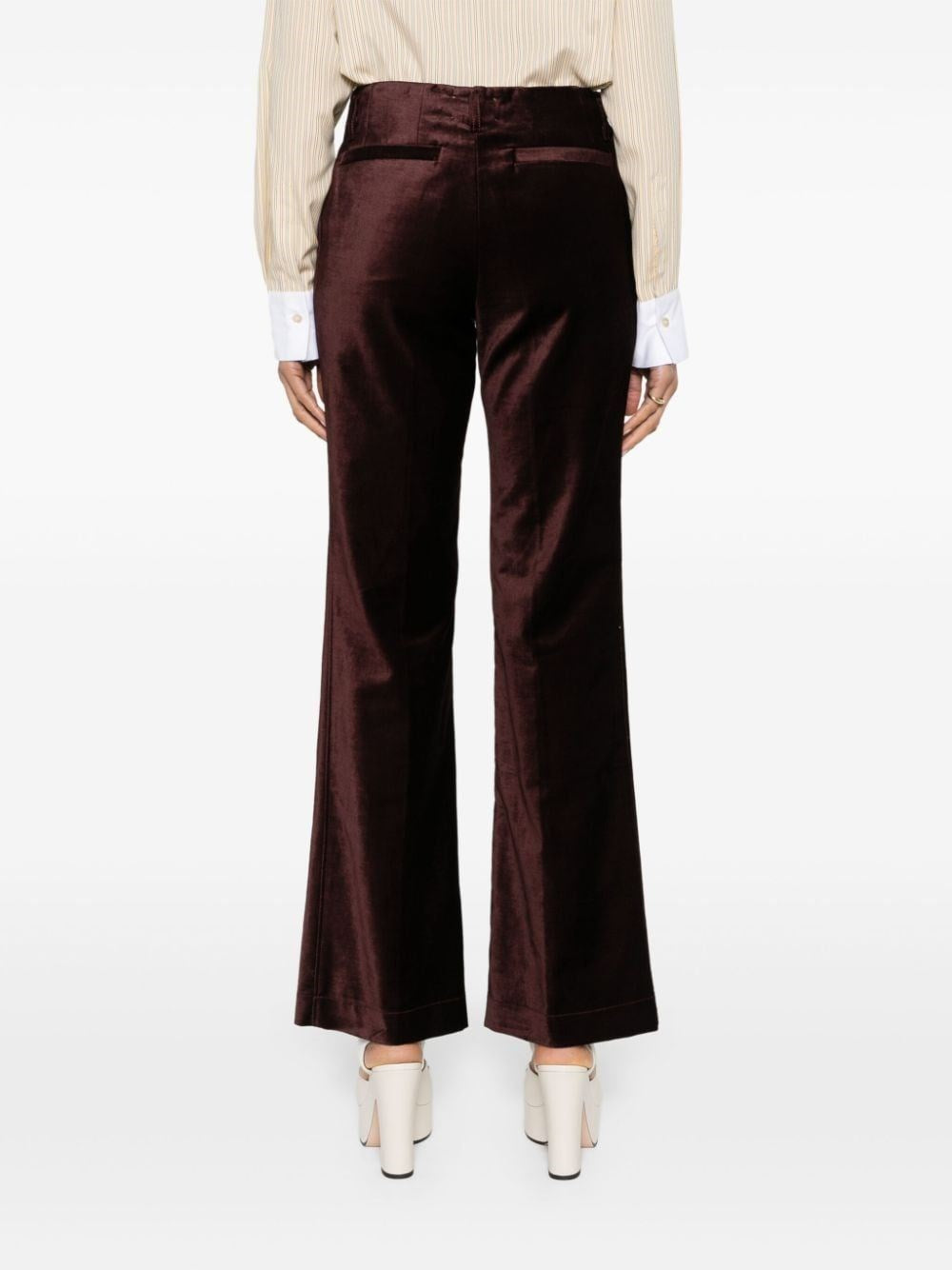 Forte_Forte Women Cotton Viscose Stretch Velvet Trumpet Shaped Pants FORTE FORTE