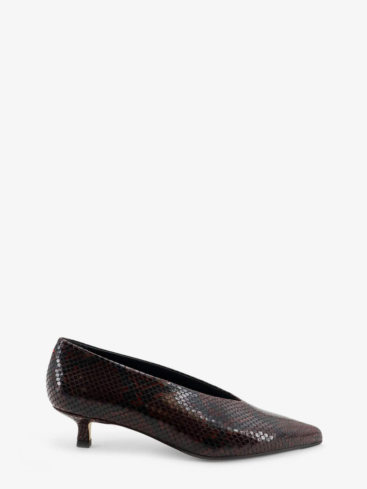 Aeyde Women Clara Leather Decollete With Python Motif AEYDE