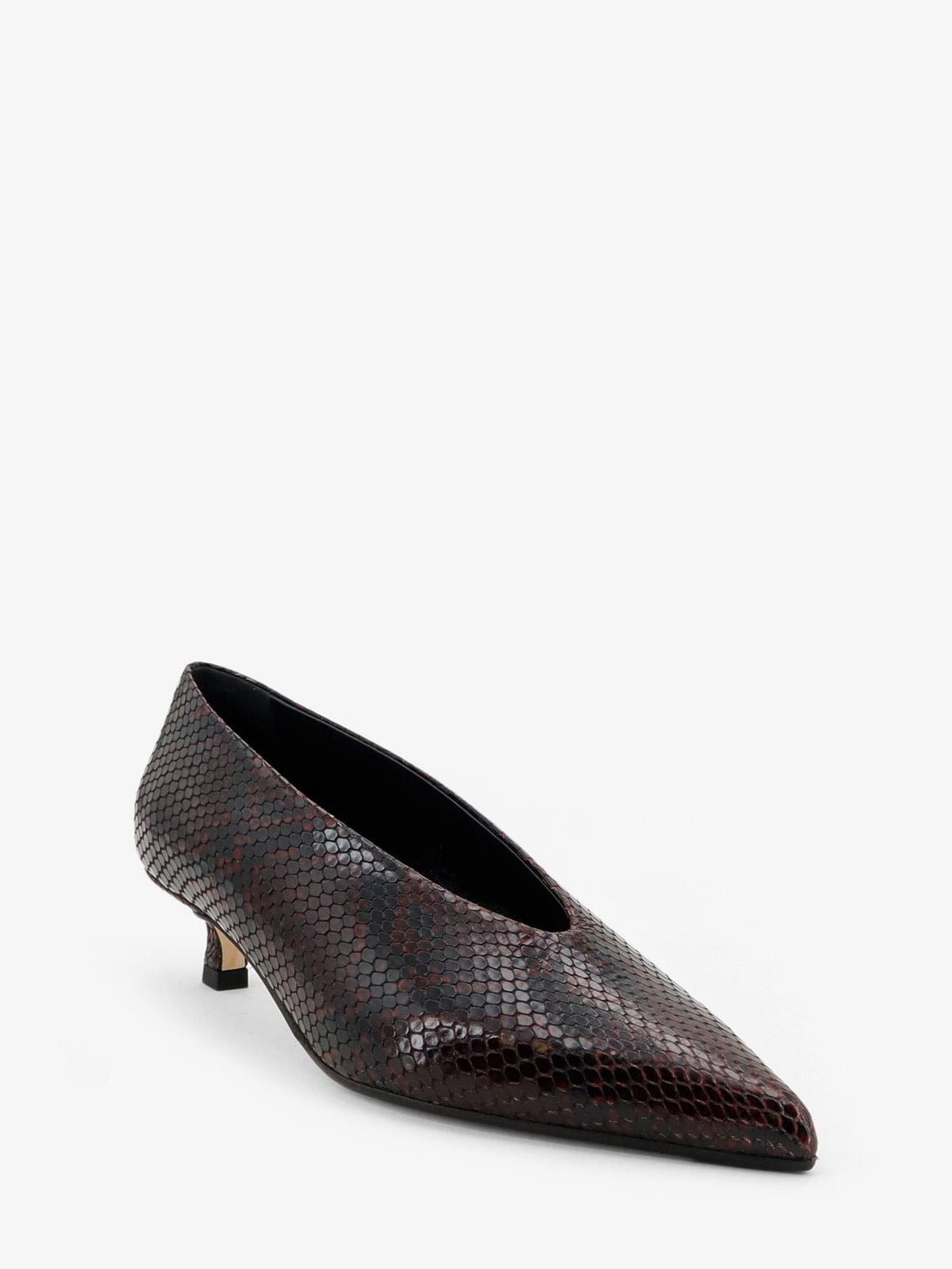 Aeyde Women Clara Leather Decollete With Python Motif AEYDE