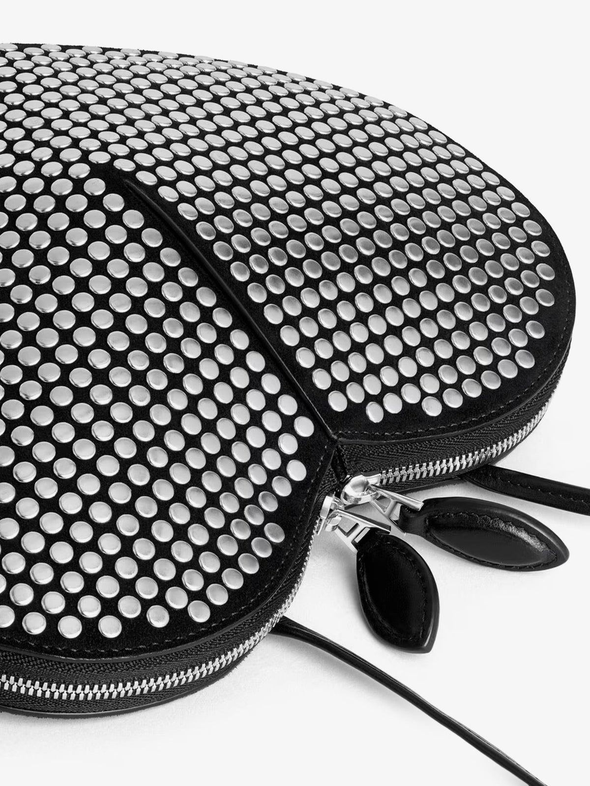 Alaia Women Le Coeur Suede Shoulder Bag With All-Over Studs ALAIA