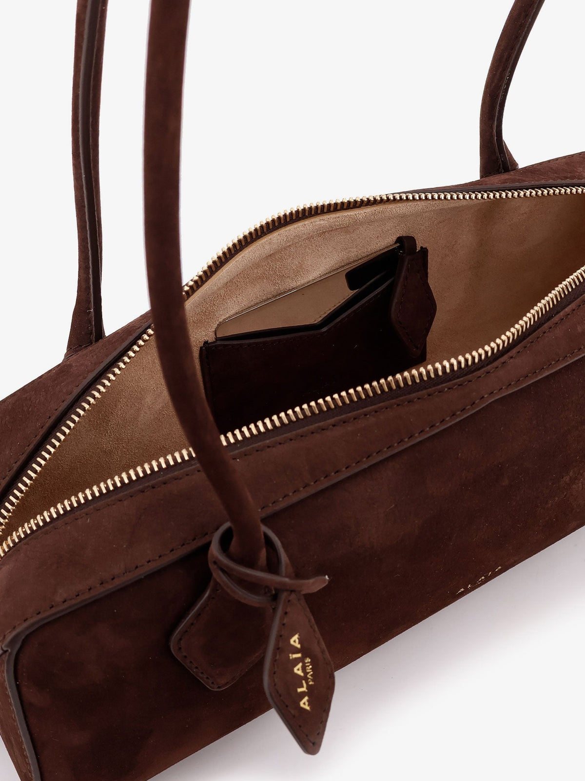 Alaia Women Teckel Medium Suede Shoulder Bag ALAIA