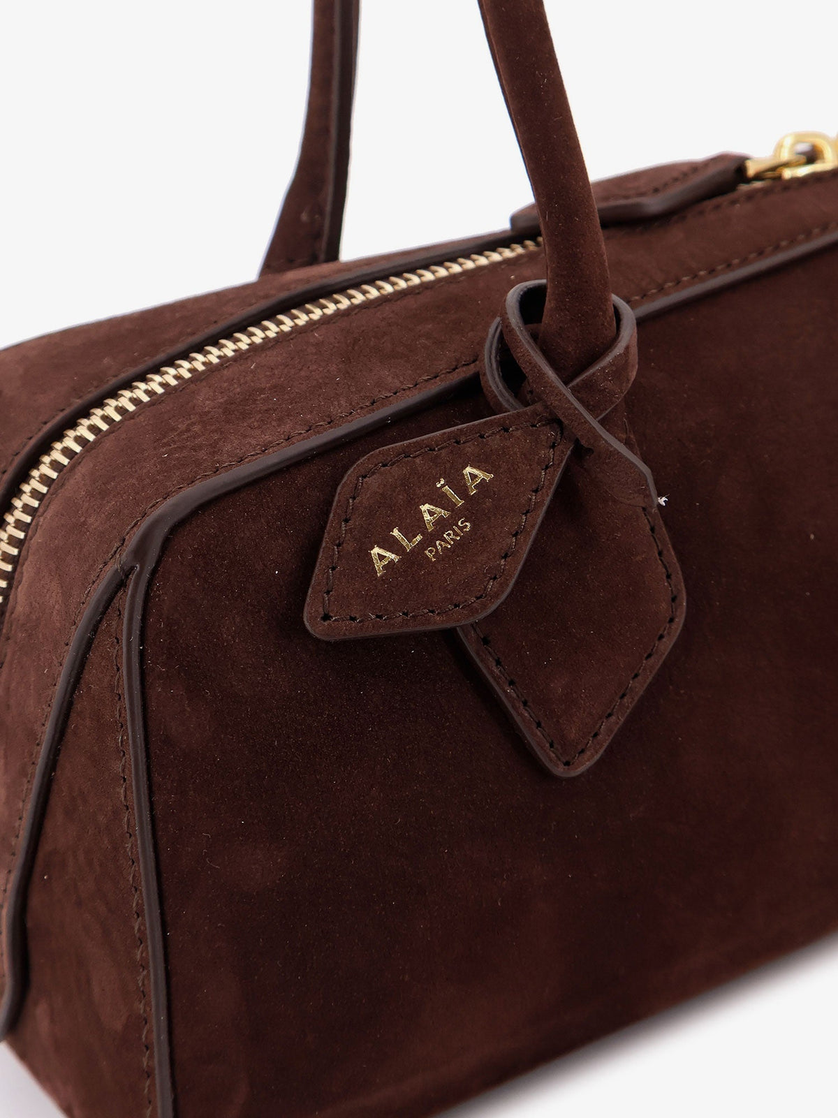Alaia Women Teckel Medium Suede Shoulder Bag ALAIA
