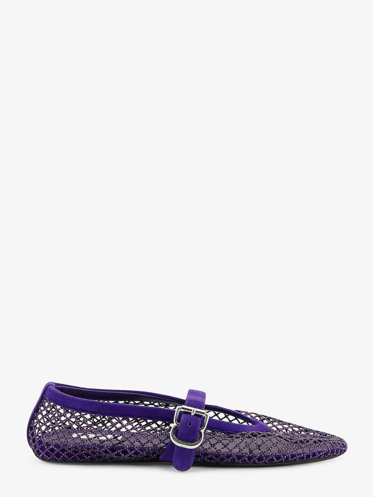 Alaia Women Ballerine Flat Mesh Ballerinas With Rhinestone Detail ALAIA